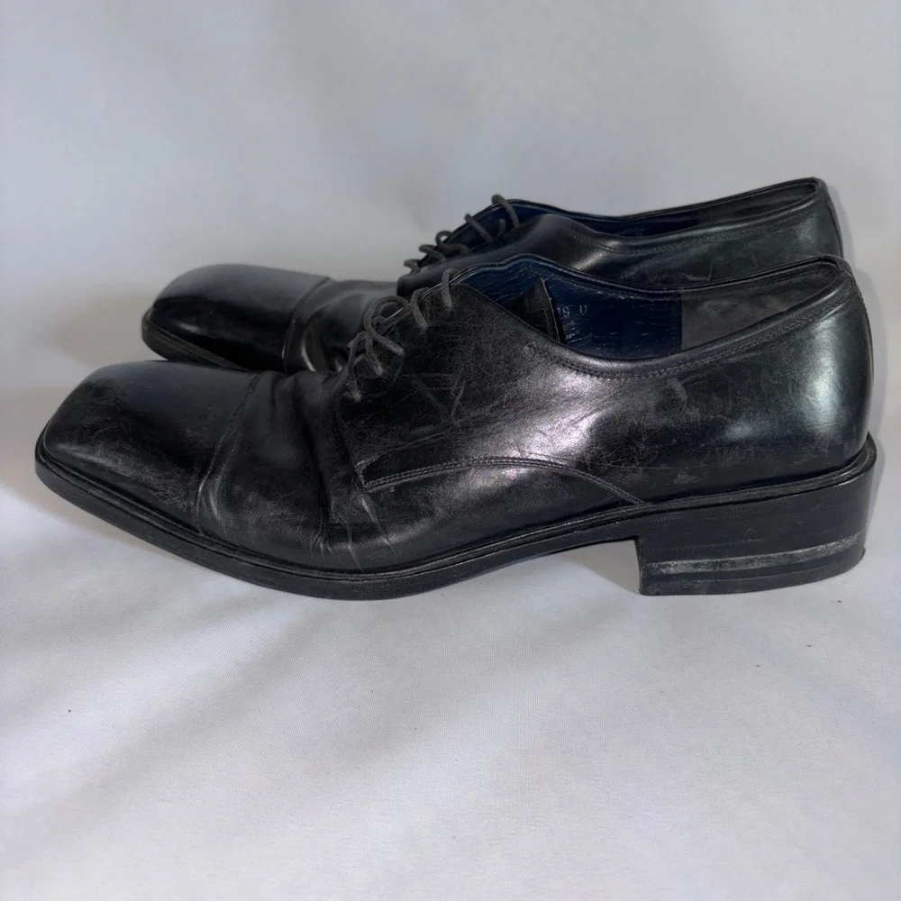 Salvatore Ferragamo Black Leather‎ Lace-Up Derby Shoes Size 8
